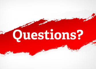 Questions? Red Brush Abstract Background Illustration