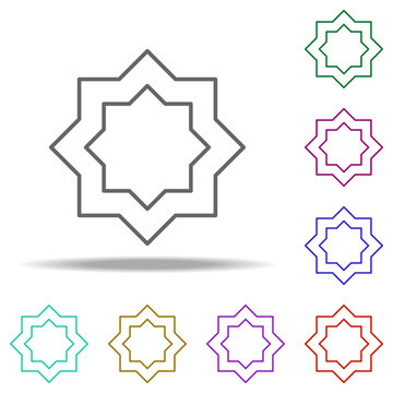 eight-pointed star outline icon. Elements of religion in multi color style icons. Simple icon for websites, web design, mobile app, info graphics
