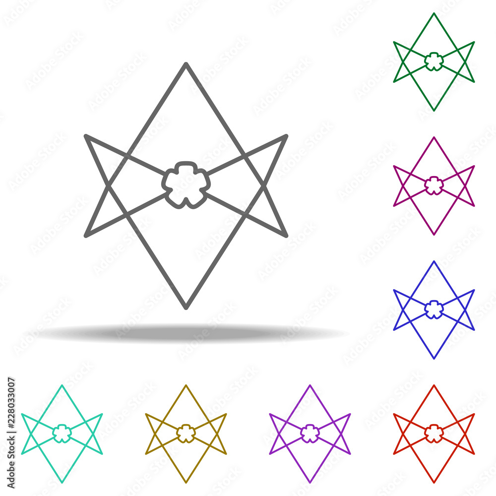 Poster religious sign outline icon. elements of religion in multi color style icons. simple icon for websit