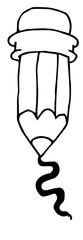 Simple illustration of a pencil drawing a line