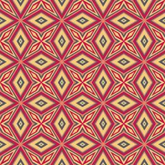 Ethnic geometric pattern in repeat. Fabric print. Seamless background, mosaic ornament, retro style. 