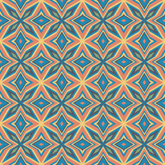 Ethnic geometric pattern in repeat. Fabric print. Seamless background, mosaic ornament, retro style. 