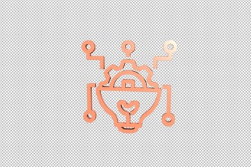 Technology 3D illustration with transparent background