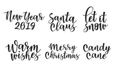Lettering inscription to winter holiday design. 
