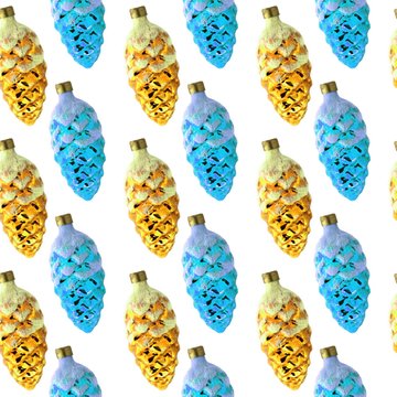 Seamless pattern with Christmas cones.