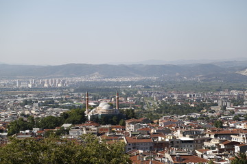 Bursa City view from Bursa Castle. Bursa is populer tourist destination in Turkey.