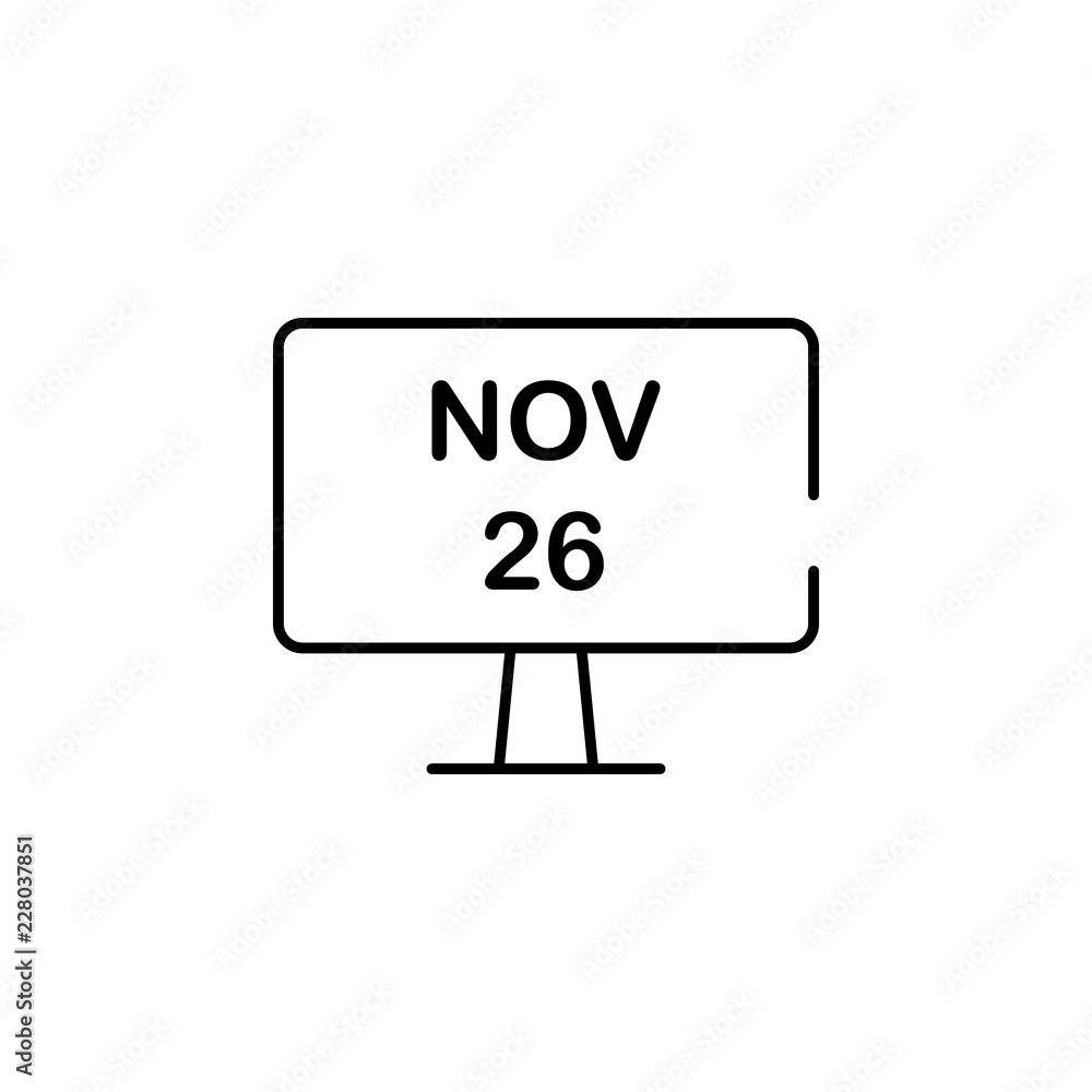 Poster cyber monday in pc icon. element of cyber monday icon for mobile concept and web apps. thin line cyb