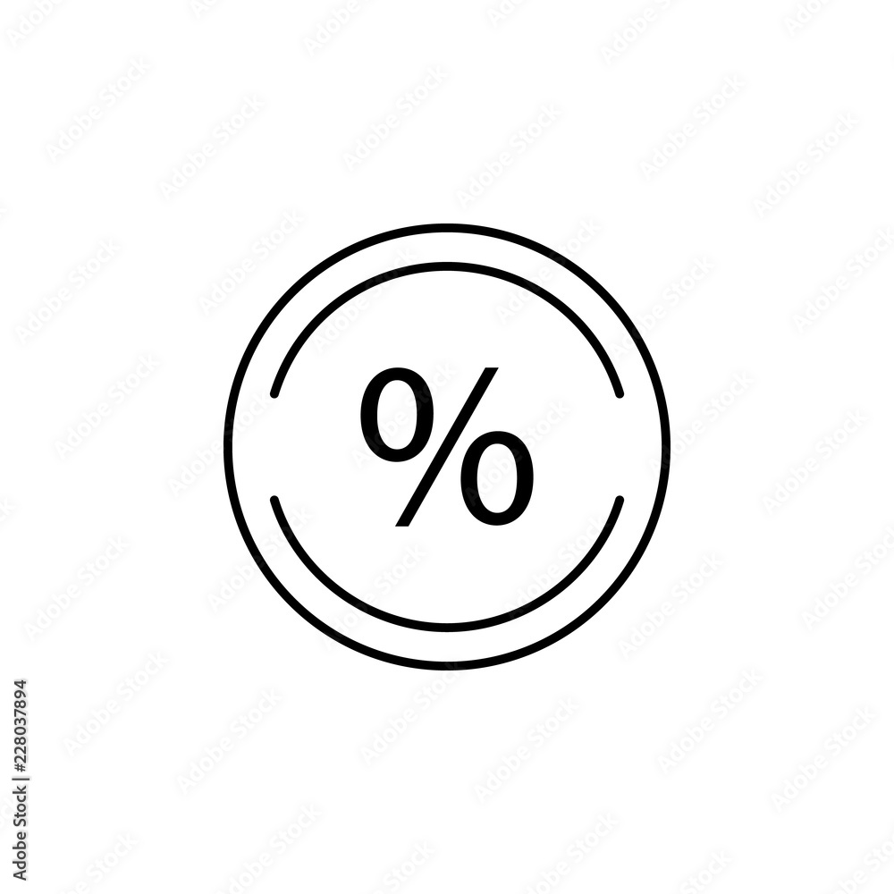 Poster discount in round icon. element of cyber monday icon for mobile concept and web apps. thin line disc