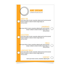Cv resume designt template vector
