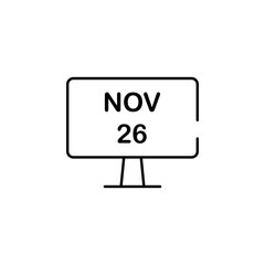 cyber Monday in pc icon. Element of cyber monday icon for mobile concept and web apps. Thin line cyber Monday in pc icon can be used for web and mobile