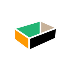 Creative Box abstract emblem, design concept, logo, logotype element for template