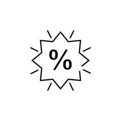 discount in star icon. Element of cyber monday icon for mobile concept and web apps. Thin line discount in star icon can be used for web and mobile