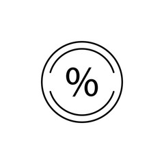 discount in round icon. Element of cyber monday icon for mobile concept and web apps. Thin line discount in round icon can be used for web and mobile
