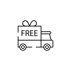 free delivery icon. Element of cyber monday icon for mobile concept and web apps. Thin line free delivery icon can be used for web and mobile