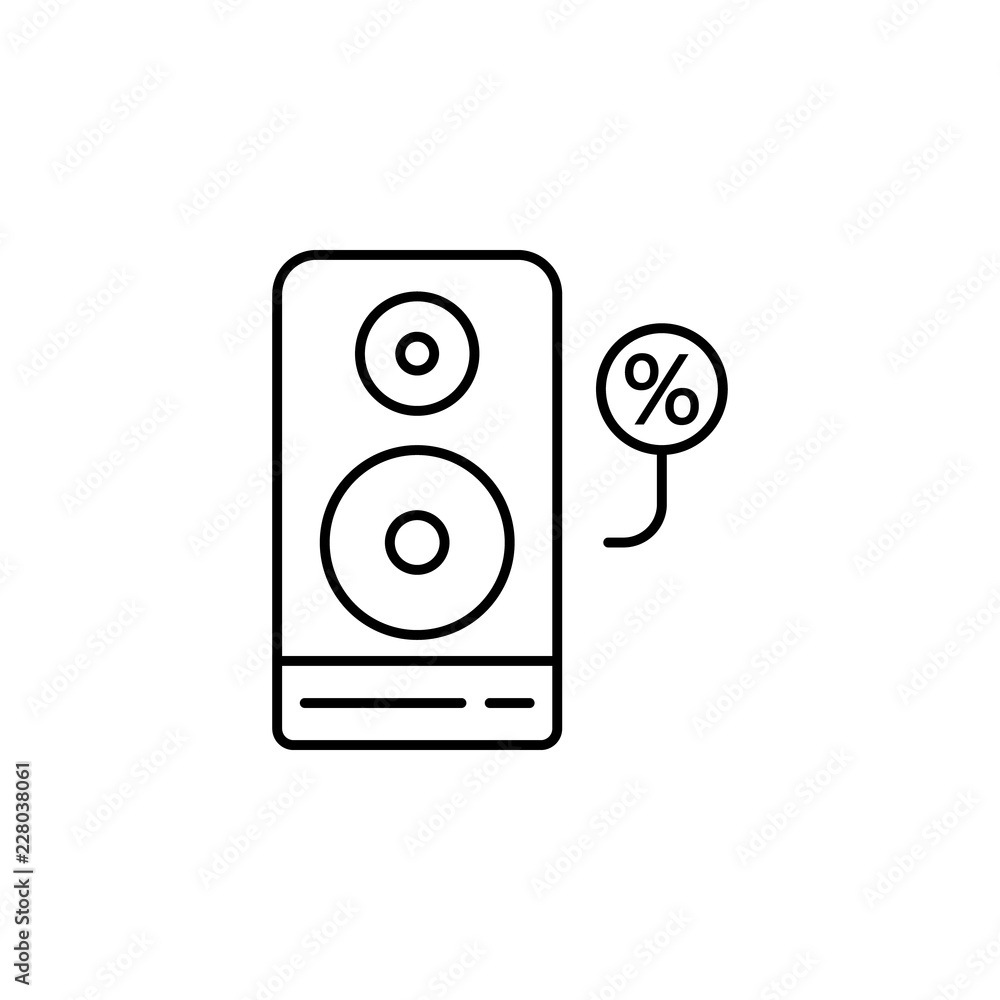 Poster speaker discount icon. element of cyber monday icon for mobile concept and web apps. thin line speak