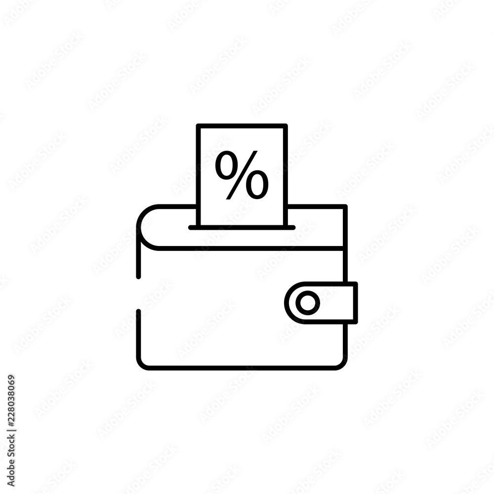Poster wallet discount icon. element of cyber monday icon for mobile concept and web apps. thin line wallet