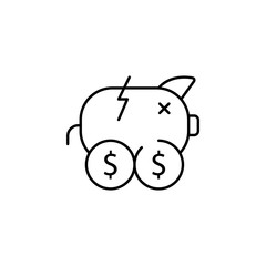 piggybank icon. Element of cyber monday icon for mobile concept and web apps. Thin line piggybank icon can be used for web and mobile
