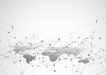 Global network connection. World map point and line composition concept of global business. Vector Illustration