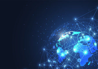 Global network connection. World map point and line composition concept of global business. Vector Illustration