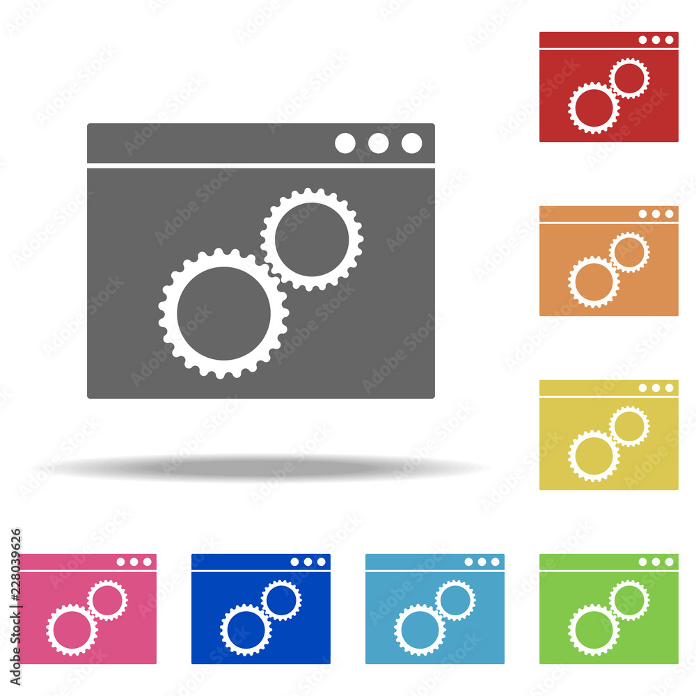 Aufkleber browser settings icon. elements of web in multi color style icons. simple icon for websites, web des