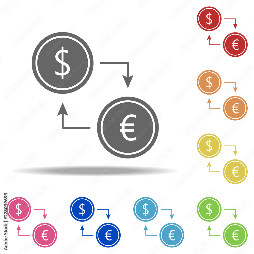Poster currency exchange icon. elements of web in multi color style icons. simple icon for websites, web de