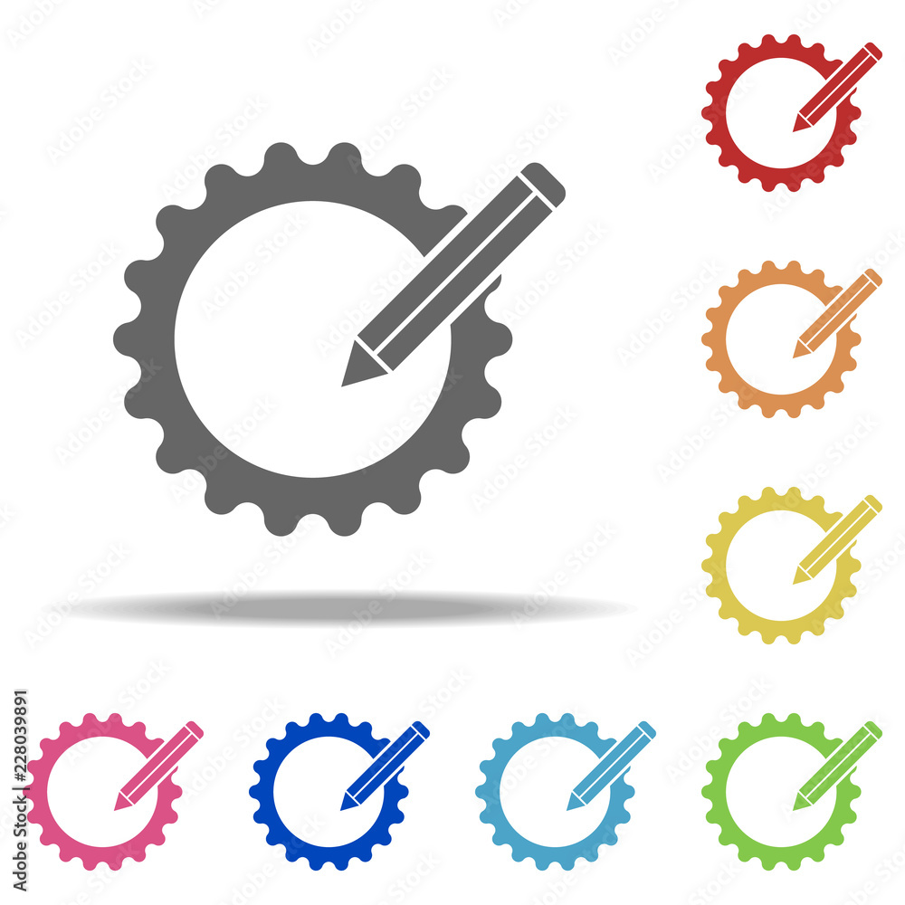 Aufkleber pencil setting icon. elements of web in multi color style icons. simple icon for websites, web desig