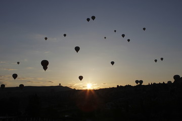 Hot air balloon flying at Cappadocia Turkey