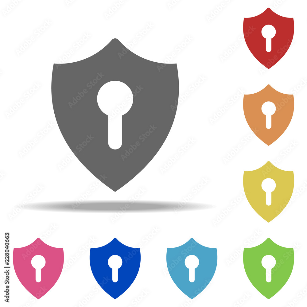 Poster shield and keyhole icon. elements of web in multi color style icons. simple icon for websites, web d