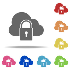 lock cloud icon. Elements of web in multi color style icons. Simple icon for websites, web design, mobile app, info graphics