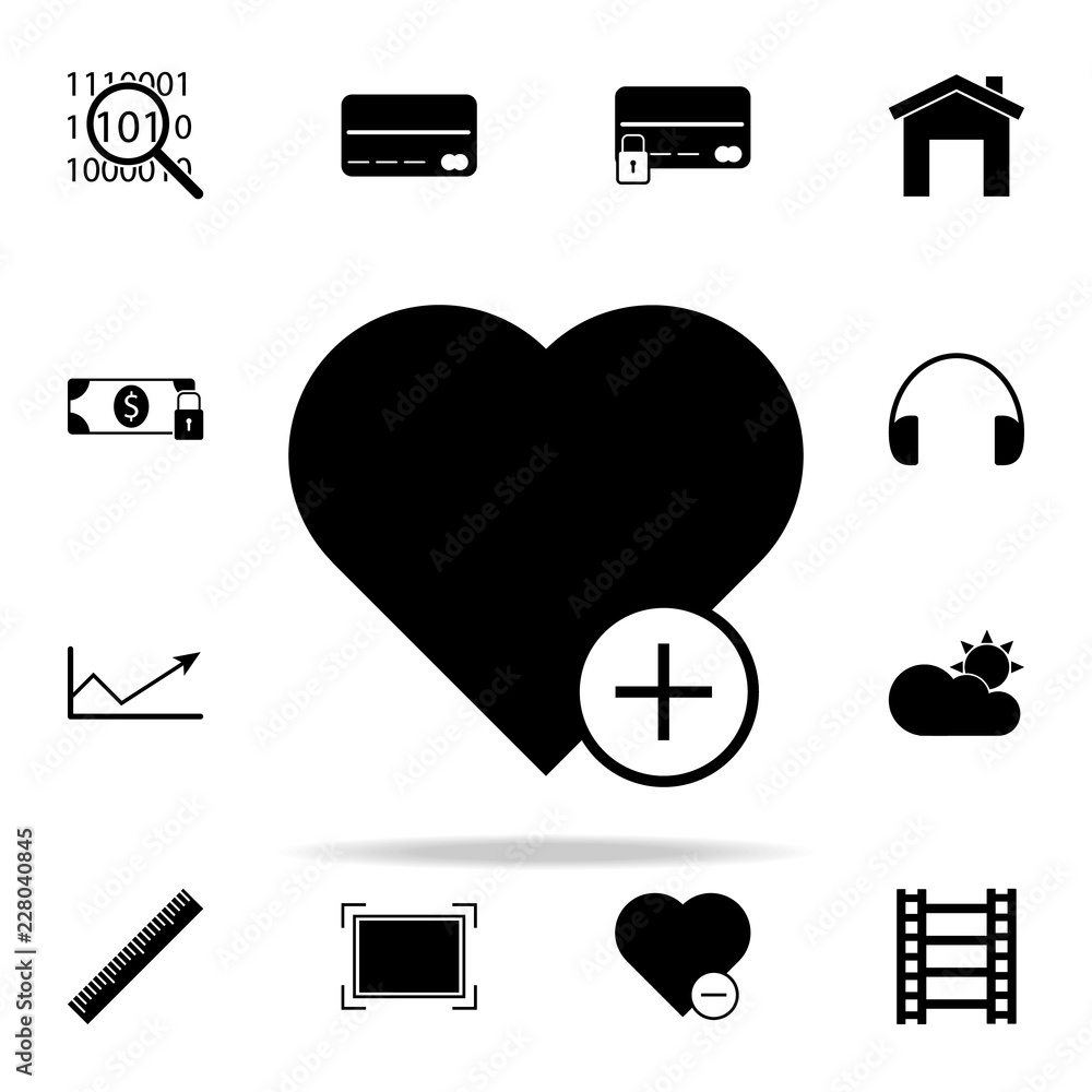 Poster heart plus icon. web icons universal set for web and mobile