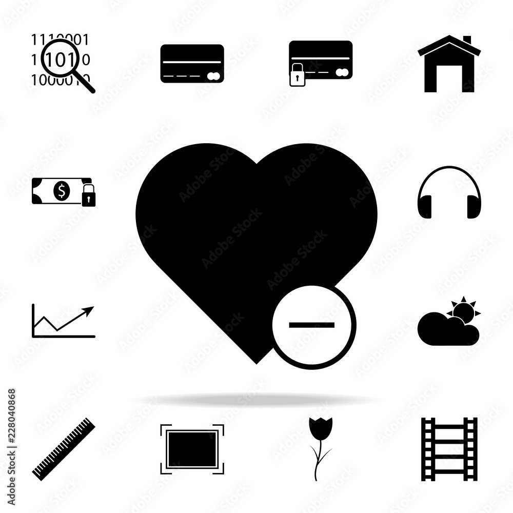 Poster heart minus icon. web icons universal set for web and mobile