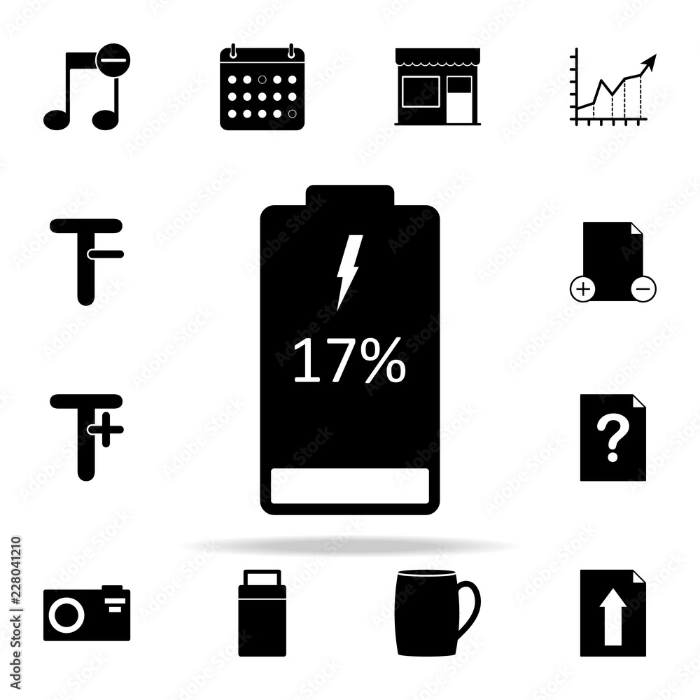 Poster discharged battery icon. web icons universal set for web and mobile