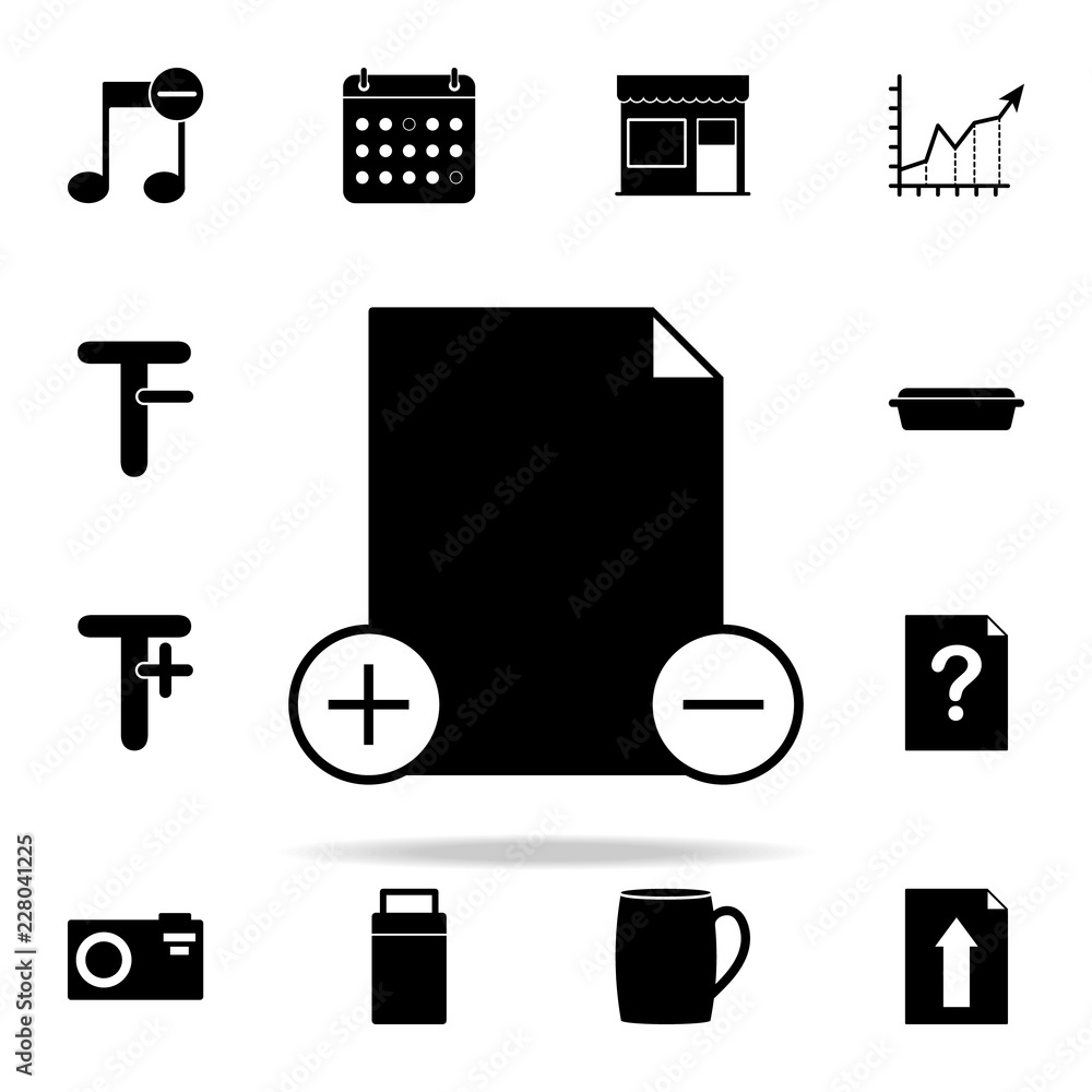 Aufkleber add and remove document icon. web icons universal set for web and mobile