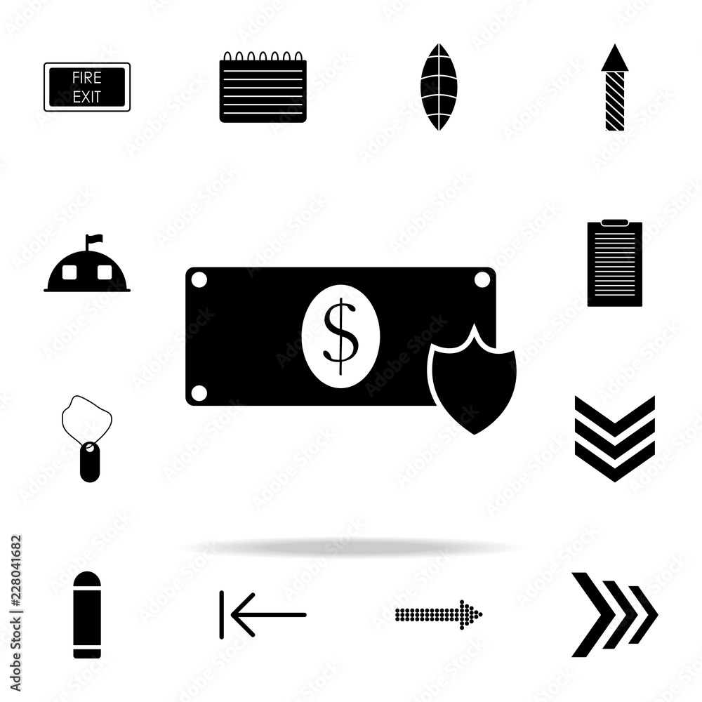 Poster dollar shield icon. web icons universal set for web and mobile