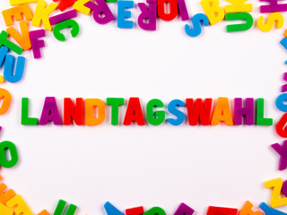 Naklejka premium LANDTAGSWAHLEN in Buchstaben