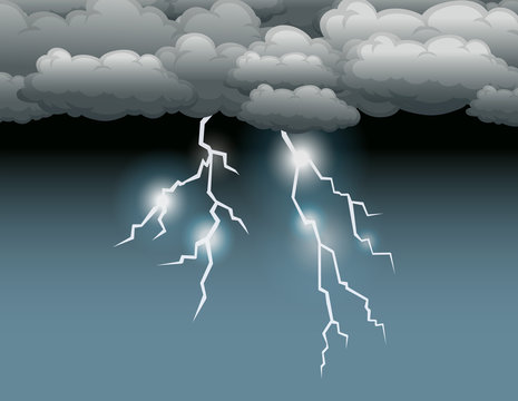 Storm scene with lightning