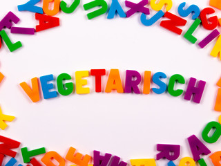 VEGETARISCH in Buchstaben