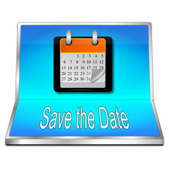 Save the Date Button - 3D illustration