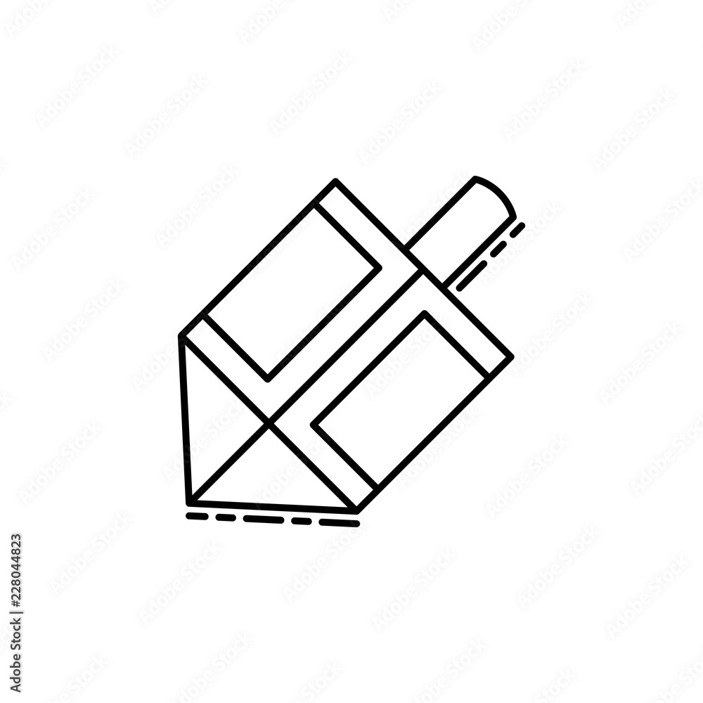 Poster dreidel icon. element of jewish icon for mobile concept and web apps. thin line dreidel icon can be 