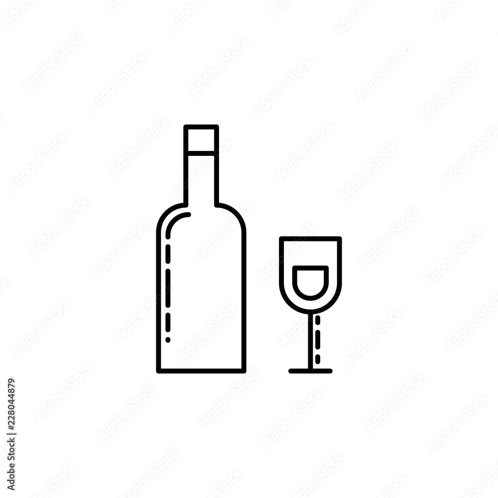 Poster hebrew wine icon. element of jewish icon for mobile concept and web apps. thin line hebrew wine icon