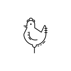 Chicken Facing icon. Element of Jewish icon for mobile concept and web apps. Thin line Chicken Facing icon can be used for web and mobile