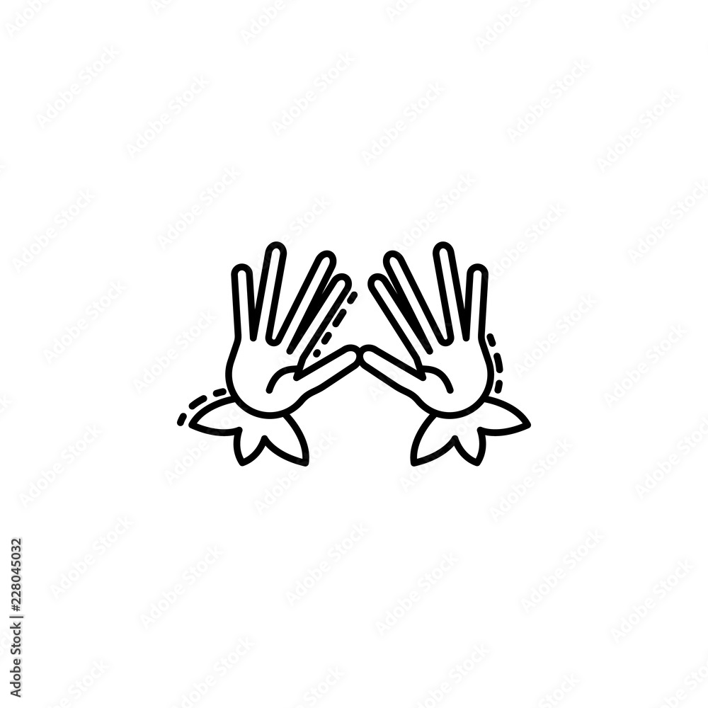 Poster ohr hand icon. element of jewish icon for mobile concept and web apps. thin line ohr hand icon can b