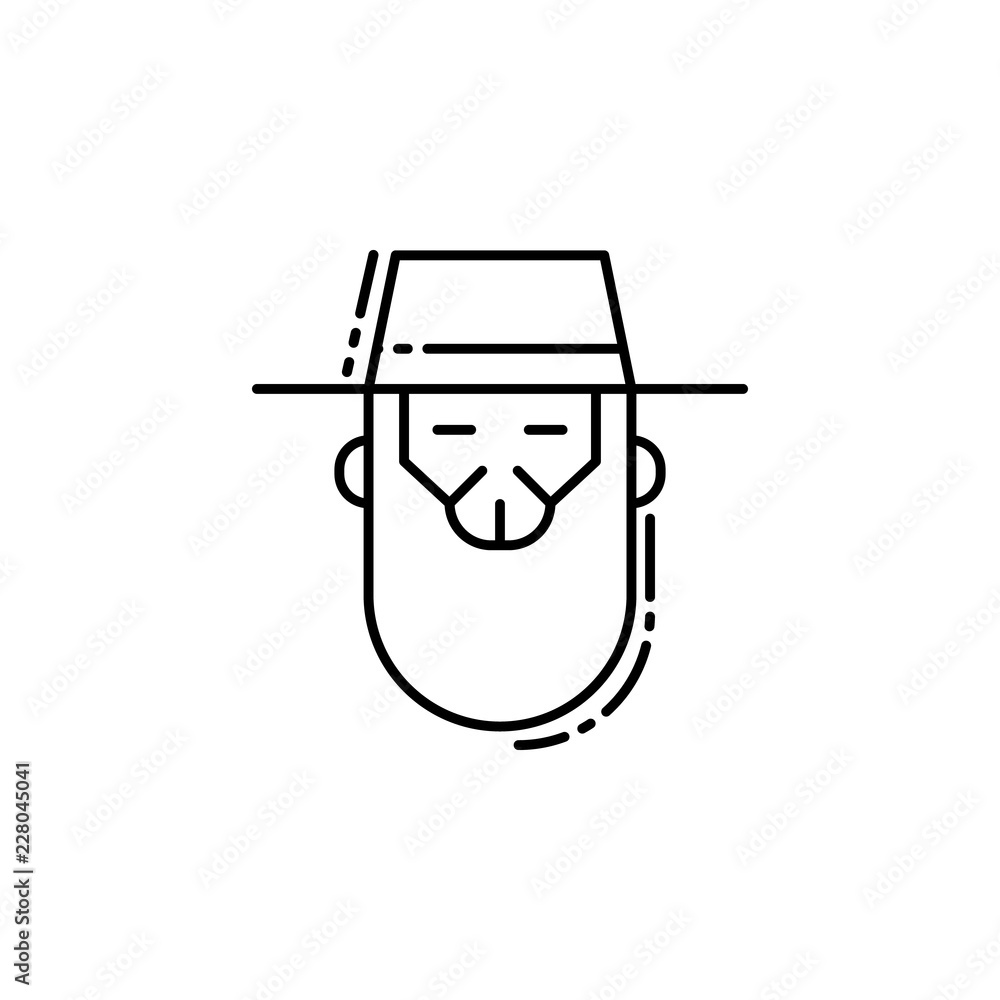Poster rabbi icon. element of jewish icon for mobile concept and web apps. thin line rabbi icon can be used