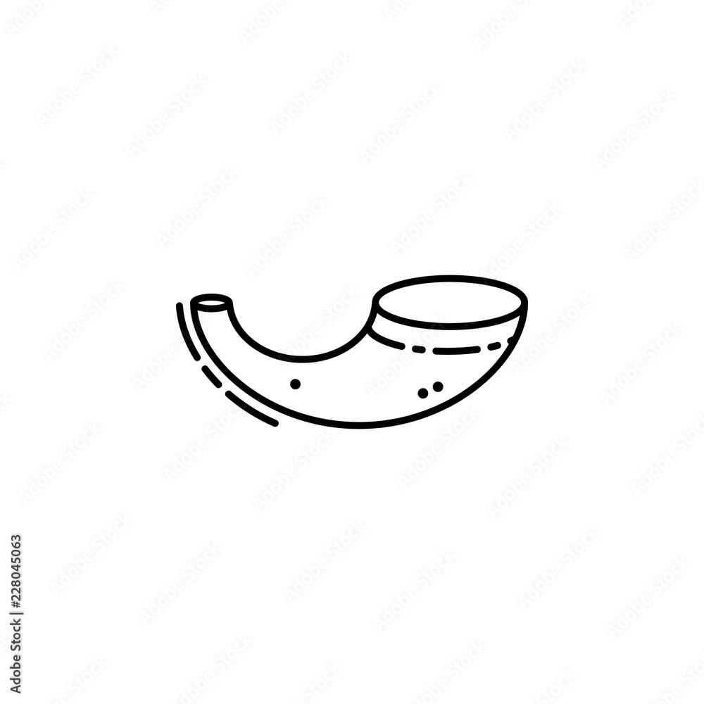 Poster shofar icon. element of jewish icon for mobile concept and web apps. thin line shofar icon can be us