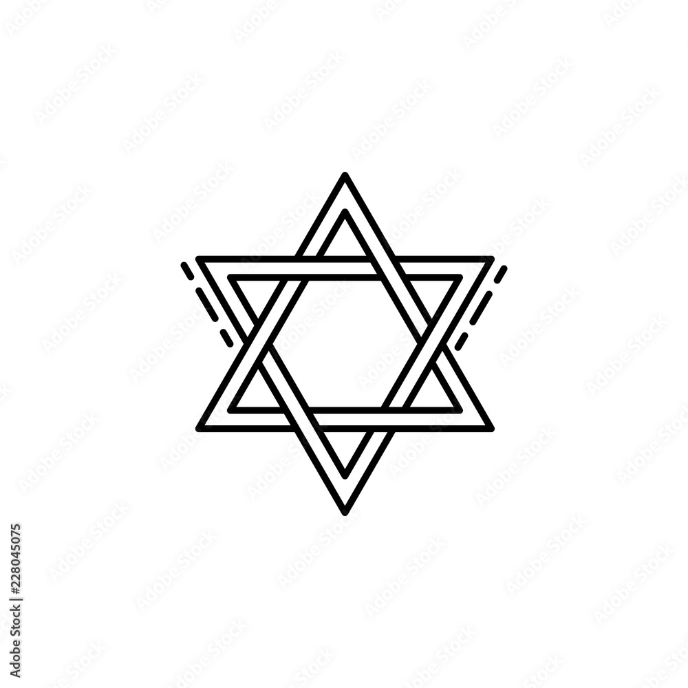 Poster star of david icon. element of jewish icon for mobile concept and web apps. thin line star of david 