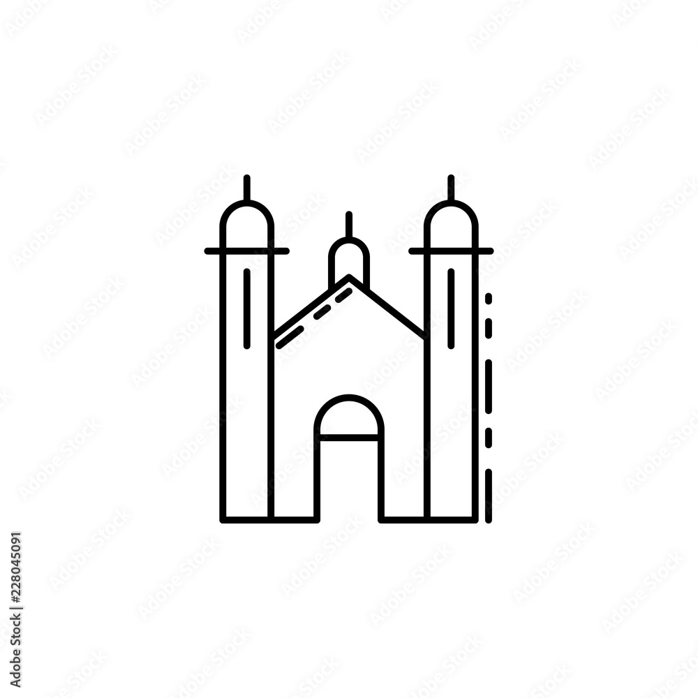 Poster synagogue icon. element of jewish icon for mobile concept and web apps. thin line synagogue icon can