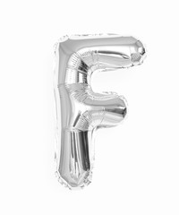 Capital letter F silver balloon