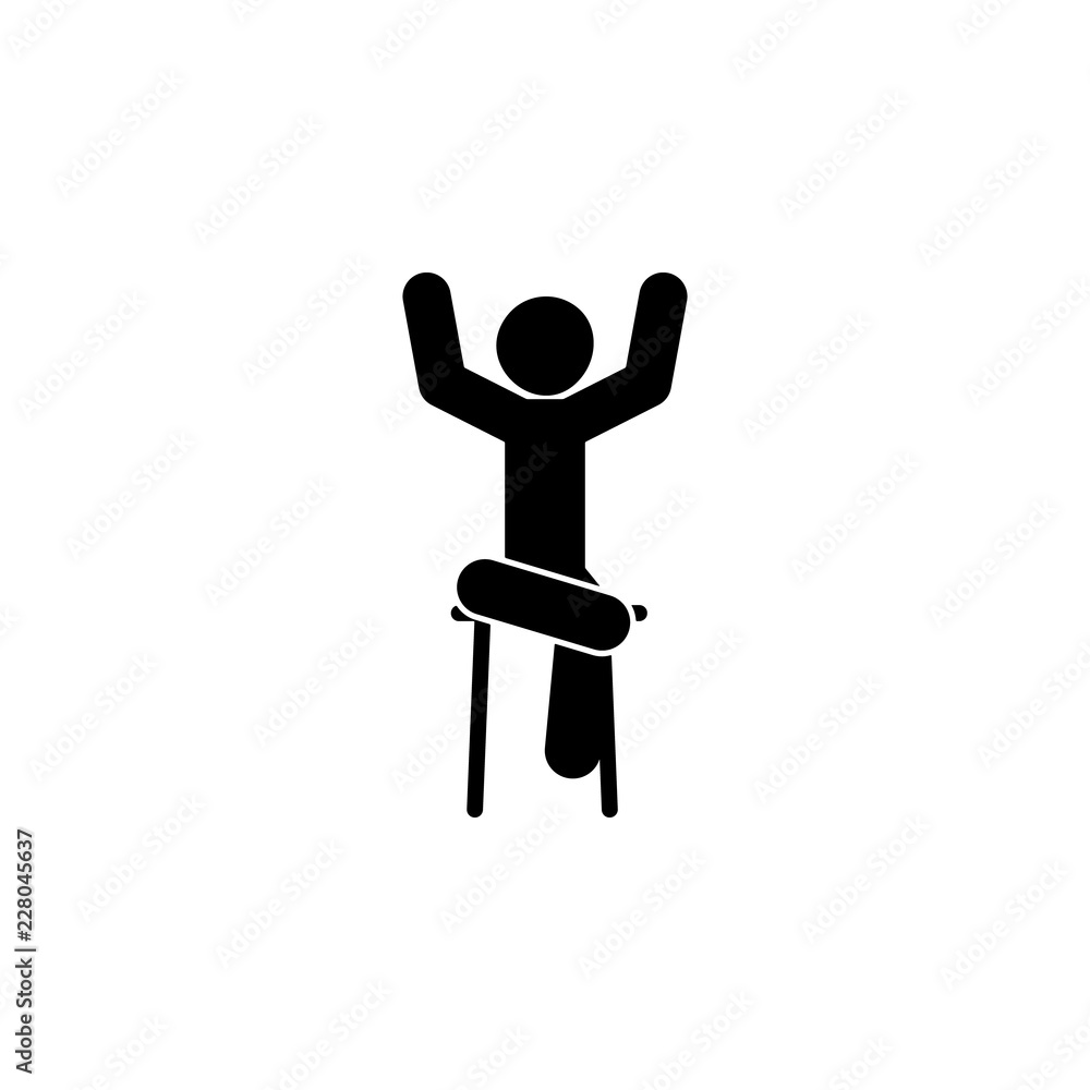 Poster happy, man icon. element of man is sitting icon for mobile concept and web apps. detailed happy, man