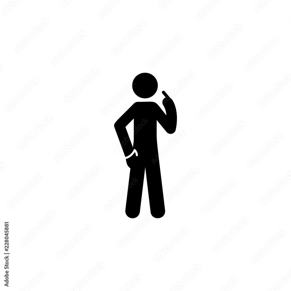Poster man finger, himself icon. element of man pointing icon for mobile concept and web apps. detailed man