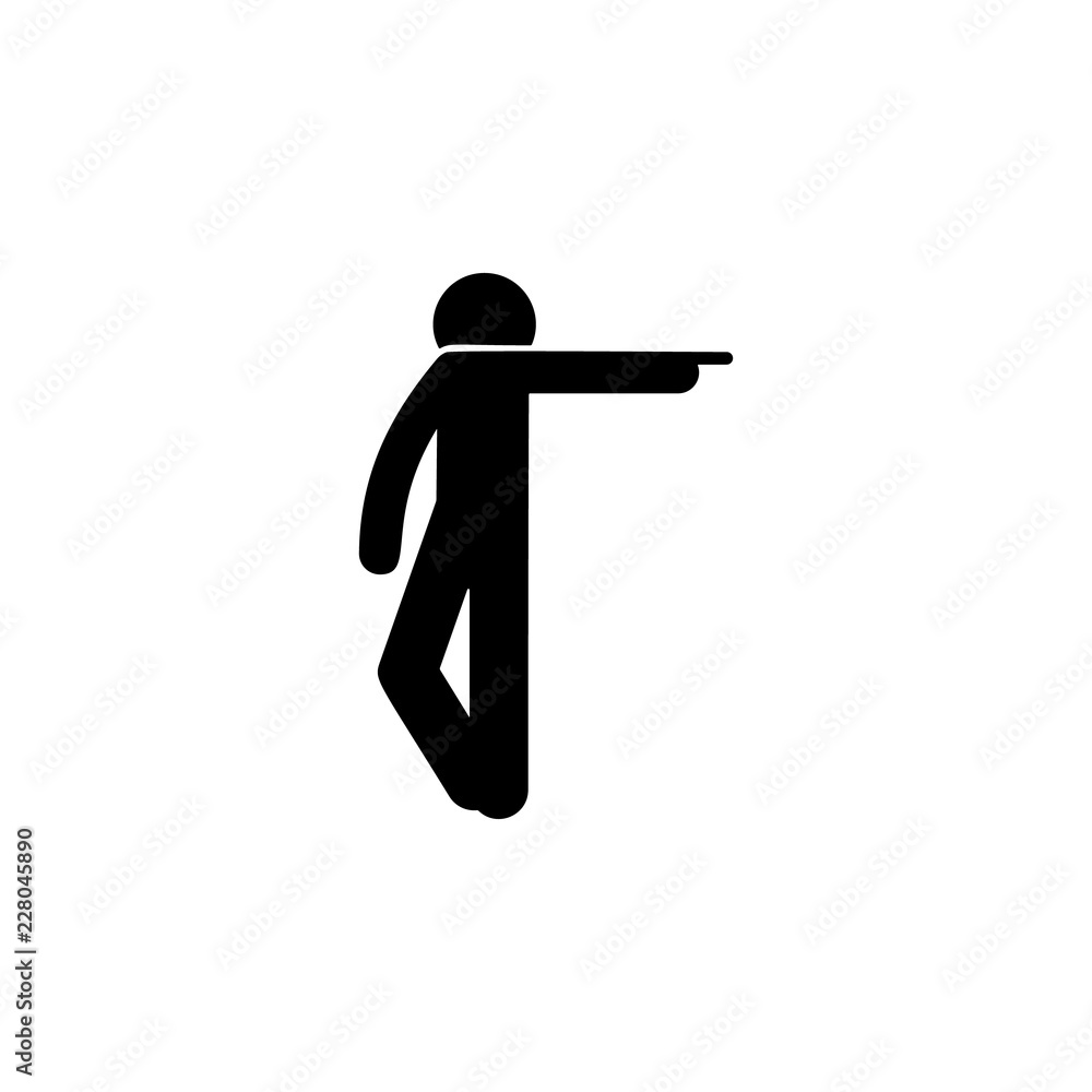 Poster man finger, pointing icon. element of man pointing icon for mobile concept and web apps. detailed ma